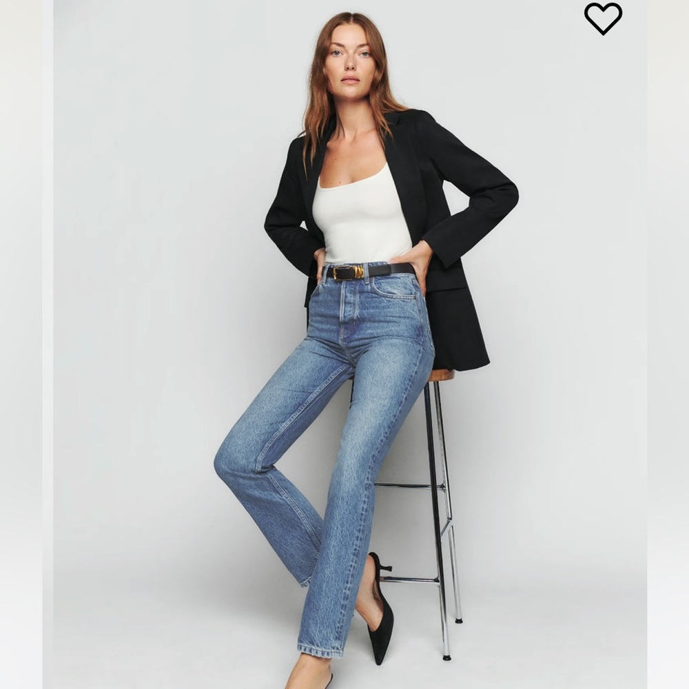 Reformation Cropped Cynthia High Rise Jean - Colorado, Size 25